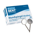 Mundspiegel, 12 Stk., ohne Griff, Rhodium Nr. 5, vergröpernd, 22 mm