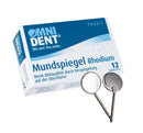 Mundspiegel, 12 Stk., ohne Griff, Rhodium Nr. 5, vergrößernd, 24 mm