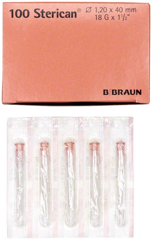 Sterican® Einmalkanüle, G18, rosa, Ø 1,2 x 40 mm