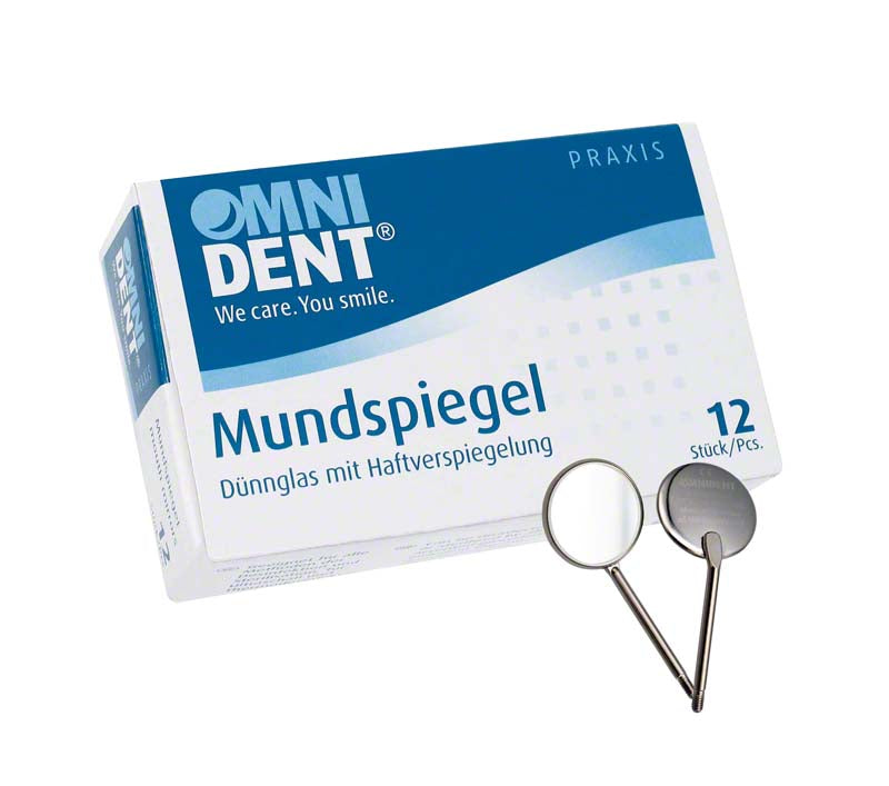 Mundspiegel, 12 Stk., ohne Griff, Standard Nr. 4, plan 22 mm