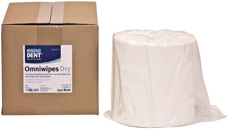 Omniwipes Dry Flächendesinfektionstücher trocken, 15x23 cm, 2 Rollen a 240 Tücher