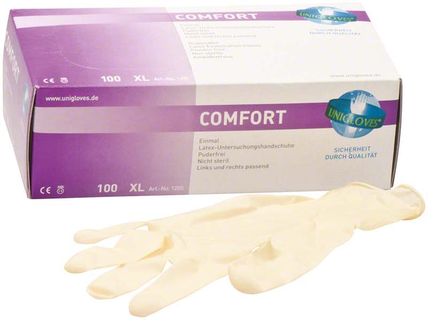 COMFORT Latex Untersuchungshandschuhe, puderfrei, 100 Stk, weiß, S