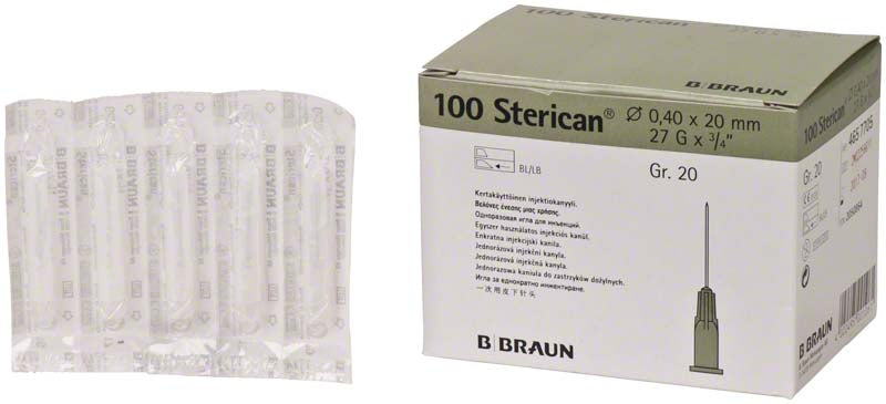 Sterican® Einmalkanüle, G27, grau, Ø 0,4 x 20 mm