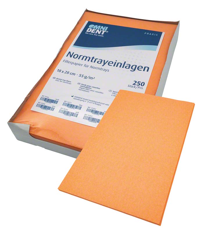 Normtrayeinlagen, 250 Stk, 28x18 cm, orange