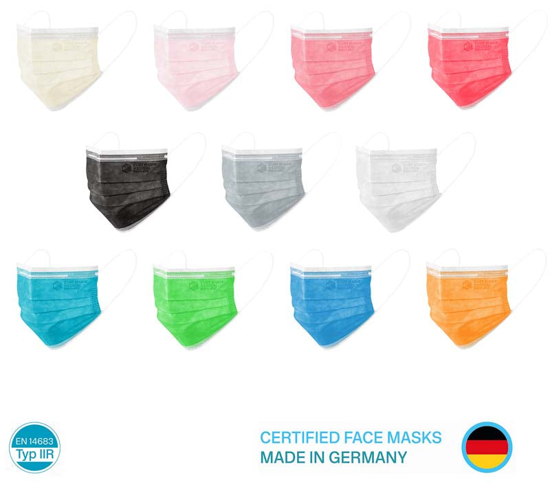 Mund Nasen Schuzt, 50 Stk, Gummizug, 3 lagig, rose