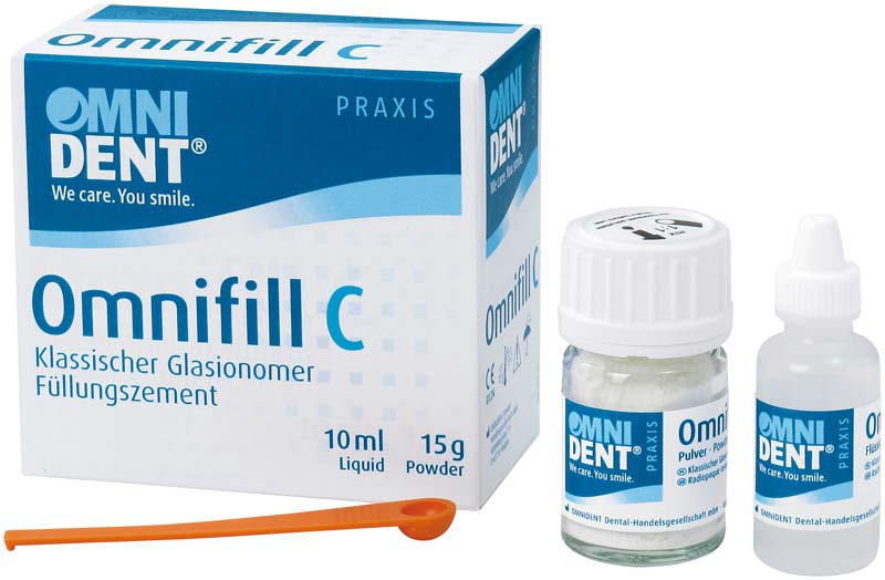 Omnifill C Füllungszement, 15g Pulver, 10 ml Flüssigkeit