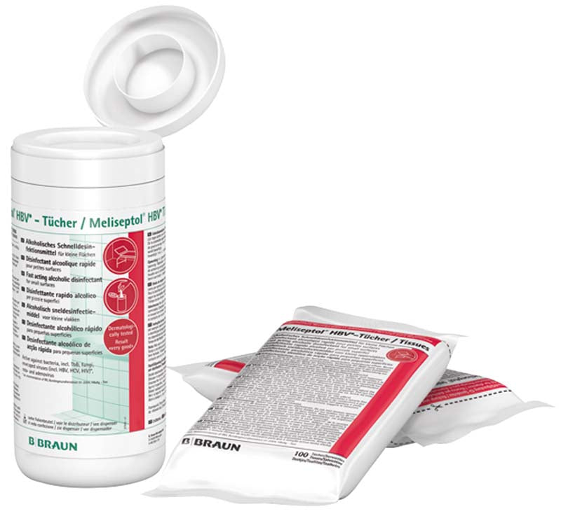 Meliseptol® HBV® Flächendesinfektionstücher, Refill Packung 100 Stk.